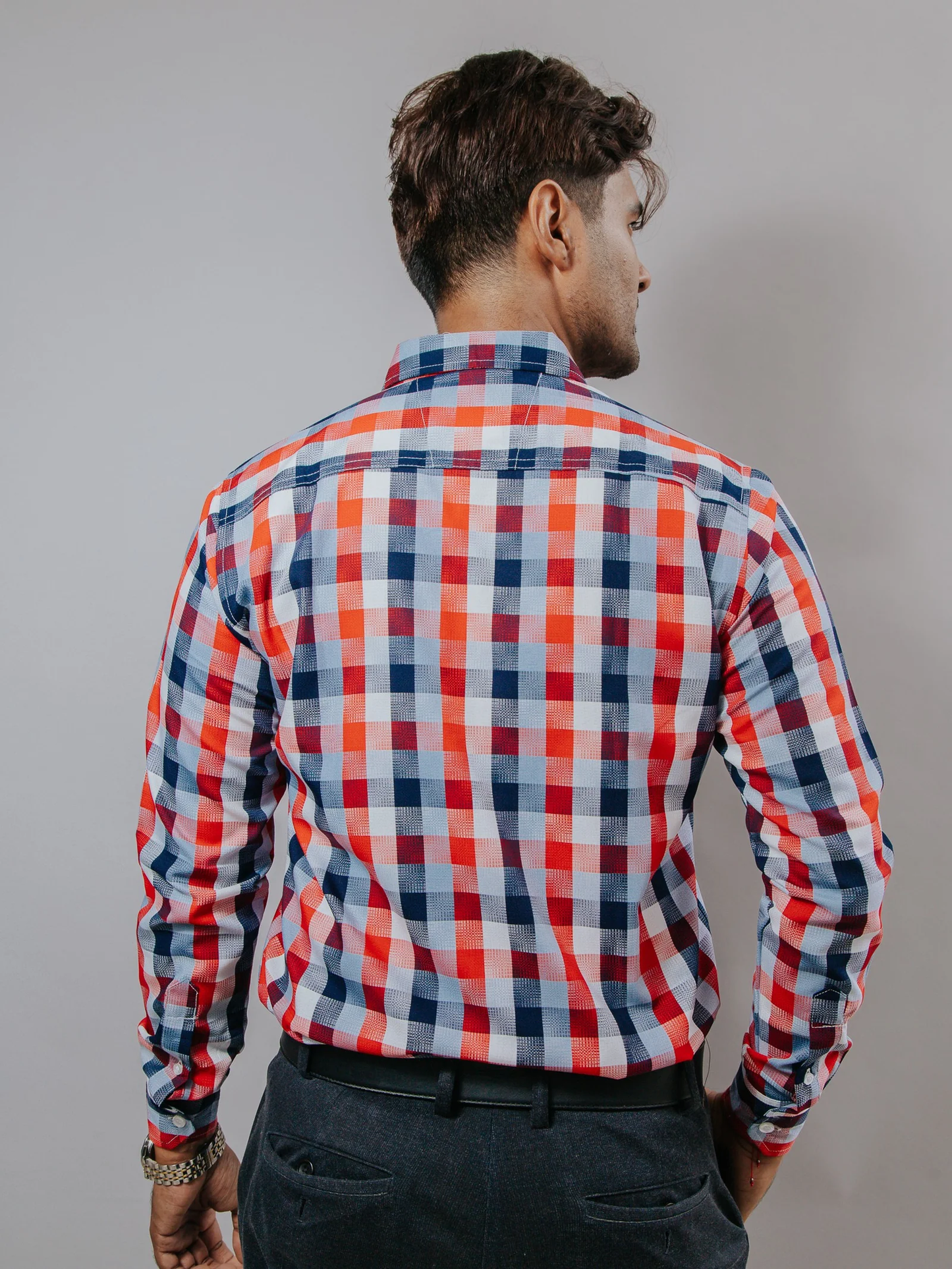 CAMISA HOMBRE CASUAL CUADROS ROJOS, GRIS, MARINO, BLANCOS