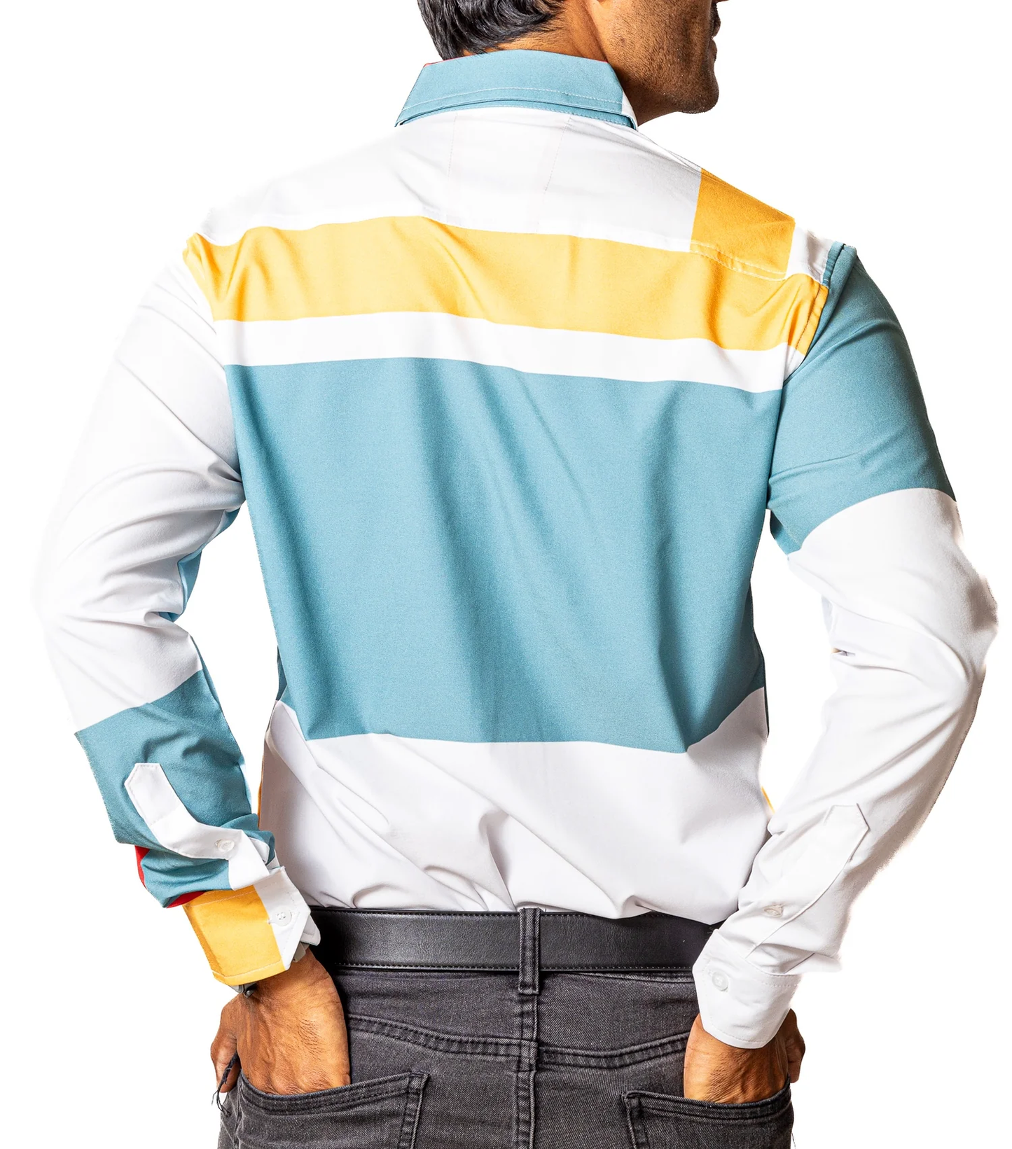 CAMISA HOMBRE SLIM FIT, BLANCO CUADROS ROJO,NARANJA,AZUL