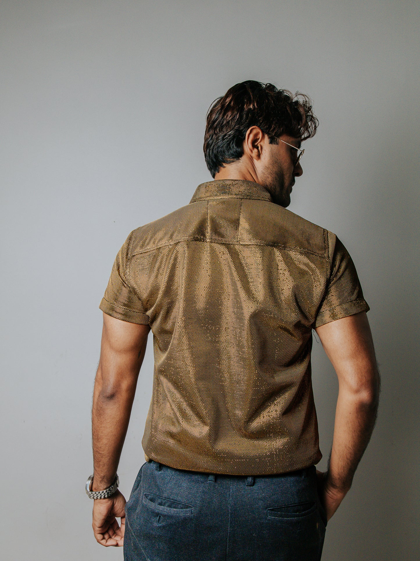 Camisa Slim fit, Oro Brillos