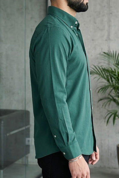 Camisa Verde Manga Larga Slim Fit | #2217