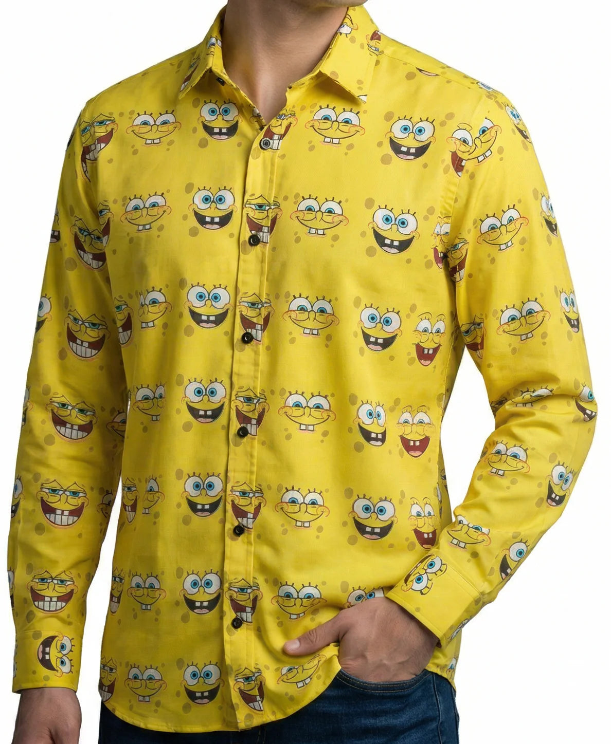 Camisa Hombre Casual Amarilla Bob Esponja