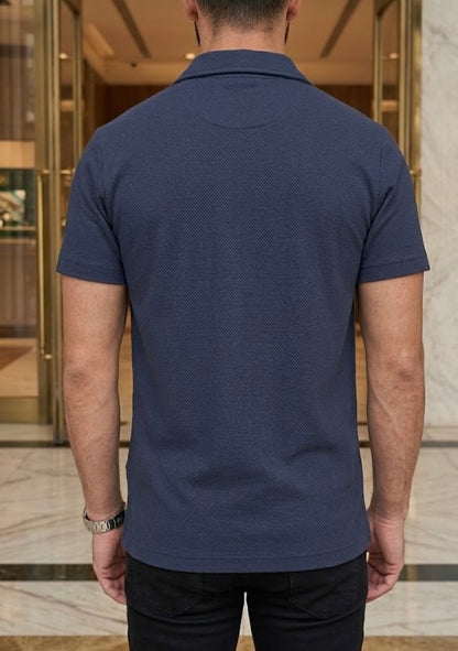 Camisa Manga Corta Lisa Azul OS