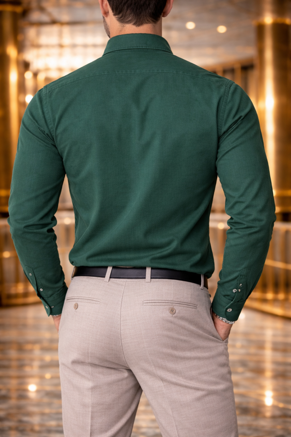Camisa Verde Manga Larga Slim Fit
