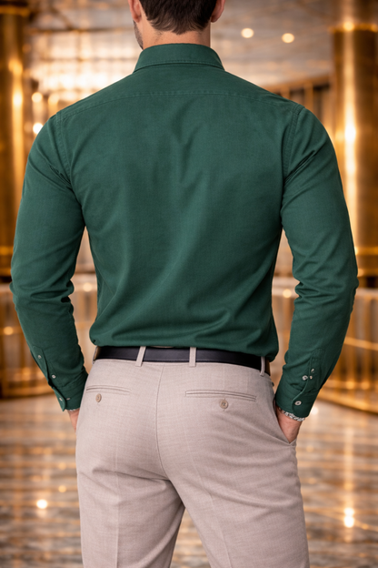 Camisa Verde Manga Larga Slim Fit
