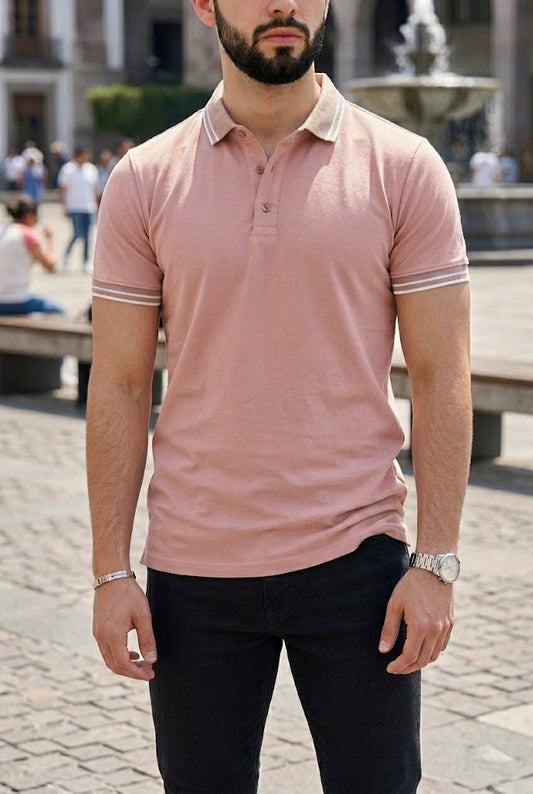 Playera Polo Rosa Lisa
