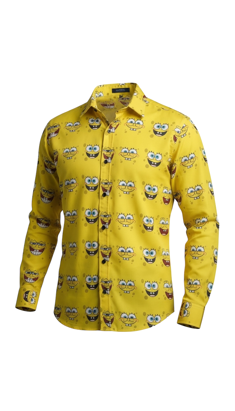 Camisa Hombre Casual Amarilla Bob Esponja