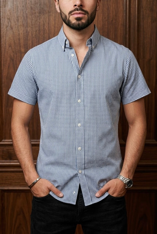 Camisa Mini Cuadros Azules