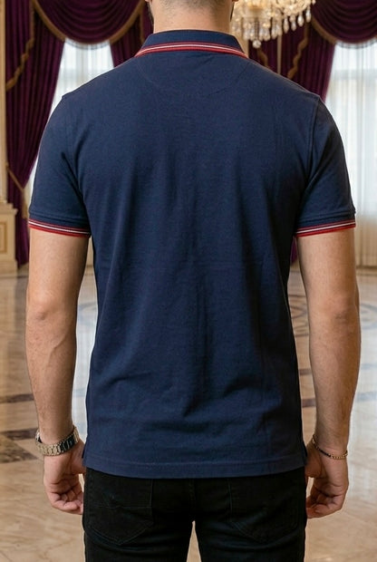 Playera Polo Slim Fit Azul Marino