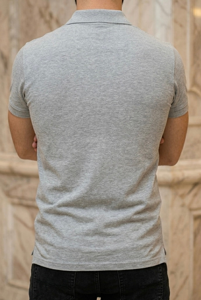 Playera Tipo Polo Gris Claro