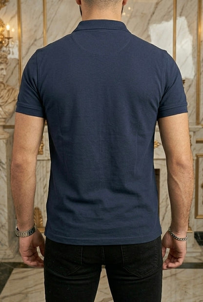 Playera Tipo Polo Azul Marino