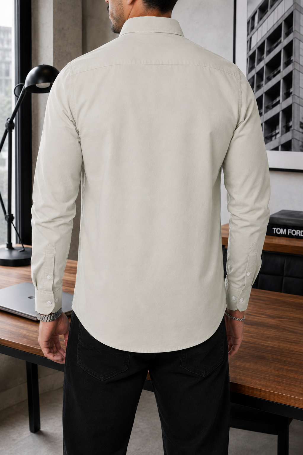 Camisa Manga Larga Lisa Verde Claro