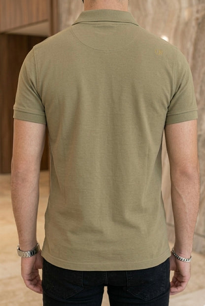 Playera Tipo Polo Beige