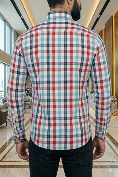 Camisa Cuadros Rojos, Azules, Blancos