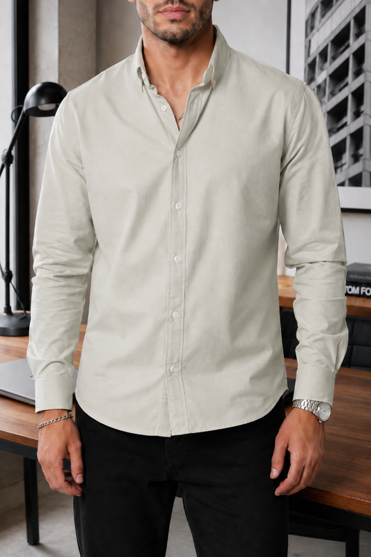 Camisa Manga Larga Lisa Verde Claro