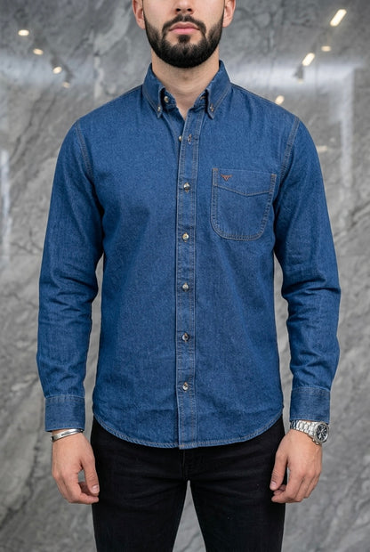 Camisa Mezclilla Azul Slim Fit