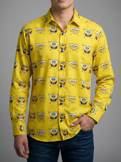 Camisa Hombre Casual Amarilla Bob Esponja
