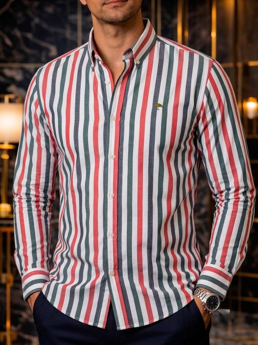 Camisa Manga Larga Rayas Bicolor | #2347