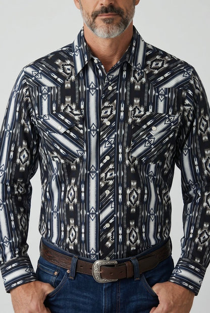 Camisa Vaquera Con Bolsas Azul, Detalles Blancos