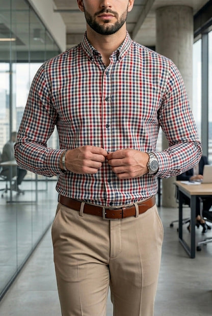 Camisa Manga Larga Mini Cuadros Colores