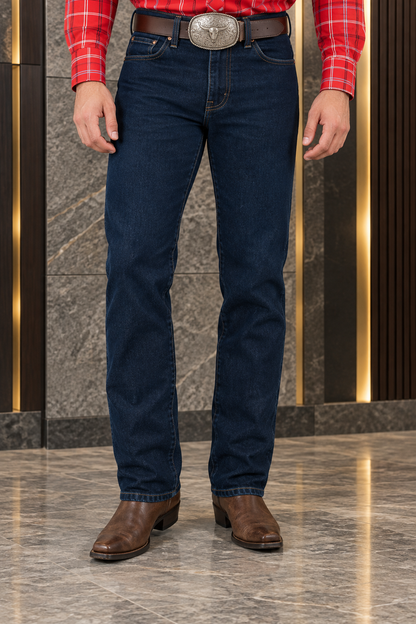 Pantalón Vaquero De Mezclilla Azul Oscuro