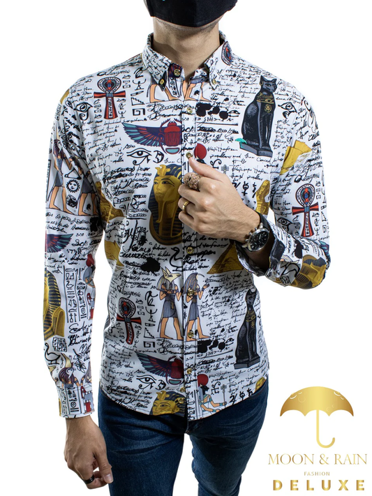 CAMISA SLIM FIT FIGURAS EGIPCIAS