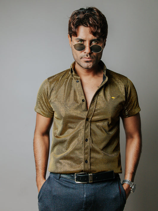Camisa Slim fit, Oro Brillos