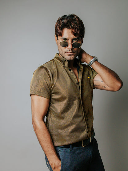 Camisa Slim fit, Oro Brillos